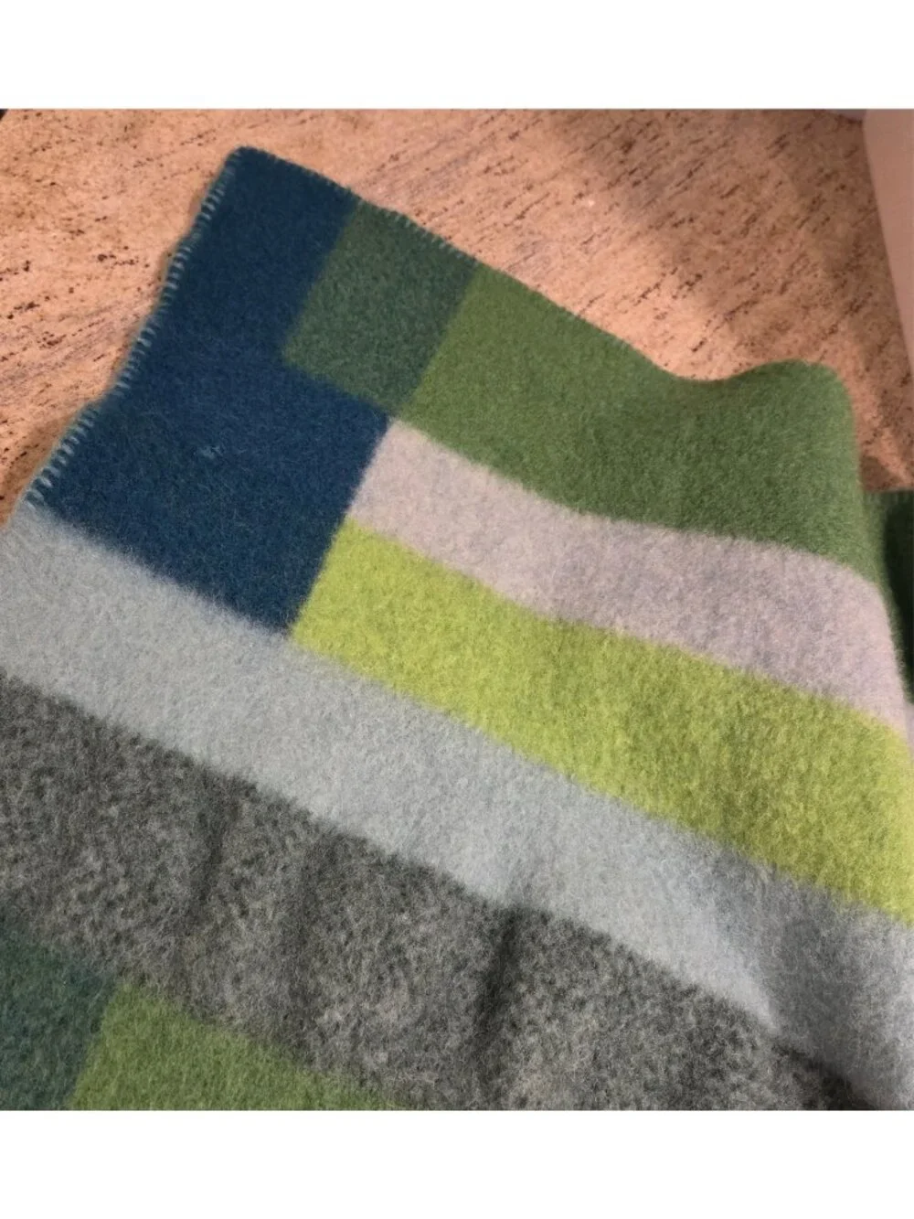 Roros Tweed Mikkel in Green Norwegian Wool Blanket Throw **Shrunk** 34x67